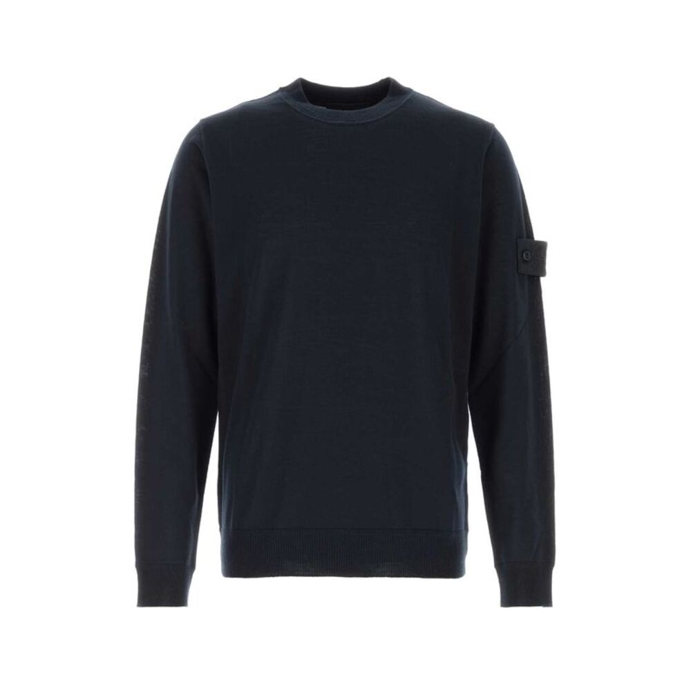 Stone Island Men Midnight Blue Wool Sweater